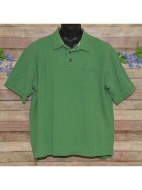 Duluth Trading Co Polo Shirt Mens XL Green 100% Cotton Pocket Short Sleeve